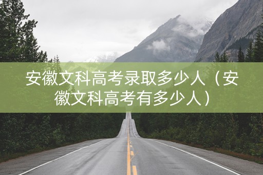 安徽文科高考录取多少人（安徽文科高考有多少人）