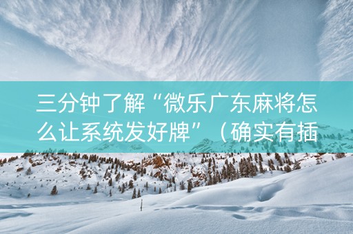 三分钟了解“微乐广东麻将怎么让系统发好牌”（确实有插件吗)