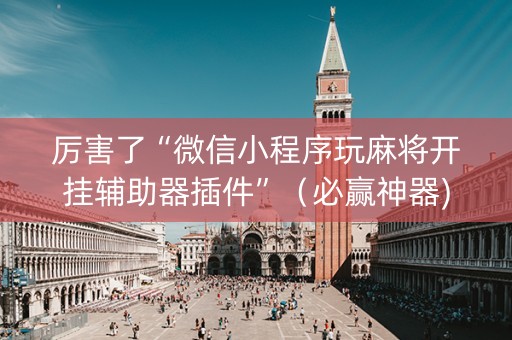 厉害了“微信小程序玩麻将开挂辅助器插件”（必赢神器)