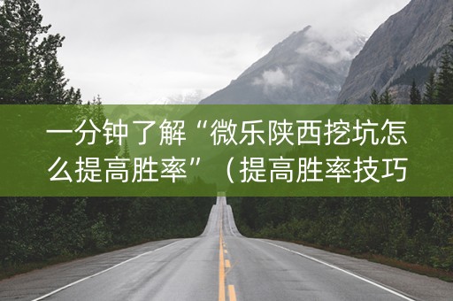 一分钟了解“微乐陕西挖坑怎么提高胜率”（提高胜率技巧)