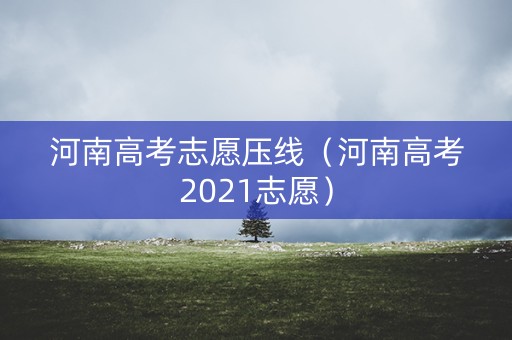 河南高考志愿压线（河南高考2021志愿）