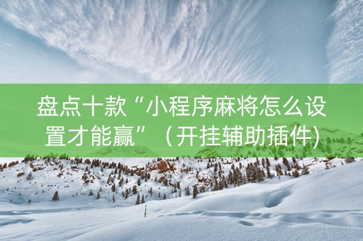 盘点十款“小程序麻将怎么设置才能赢”（开挂辅助插件)