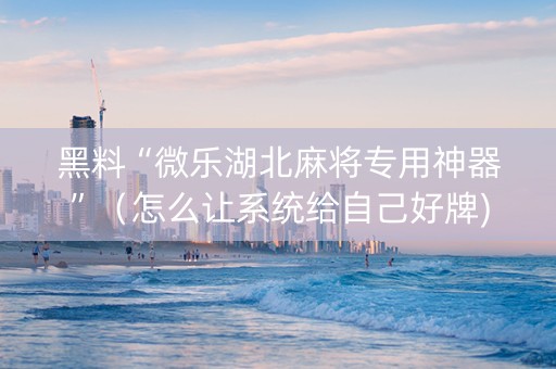 黑料“微乐湖北麻将专用神器”（怎么让系统给自己好牌)