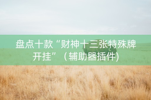 盘点十款“财神十三张特殊牌开挂”（辅助器插件)