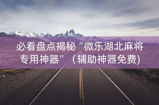 必看盘点揭秘“微乐湖北麻将专用神器”（辅助神器免费)