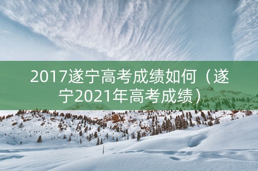 2017遂宁高考成绩如何（遂宁2021年高考成绩）
