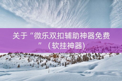 关于“微乐双扣辅助神器免费”（软挂神器)