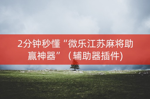 2分钟秒懂“微乐江苏麻将助赢神器”（辅助器插件)