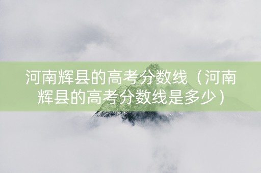 河南辉县的高考分数线（河南辉县的高考分数线是多少）