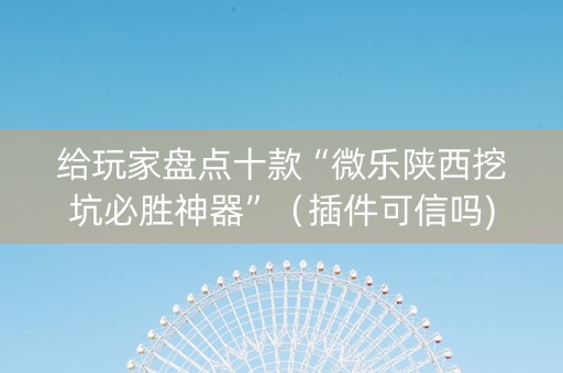 给玩家盘点十款“微乐陕西挖坑必胜神器”（插件可信吗)