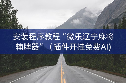 安装程序教程“微乐辽宁麻将辅牌器”（插件开挂免费AI)