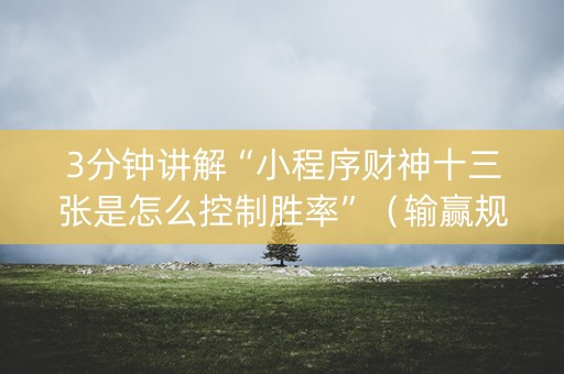 3分钟讲解“小程序财神十三张是怎么控制胜率”（输赢规律)