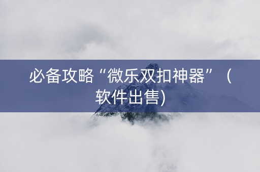 必备攻略“微乐双扣神器”（软件出售)
