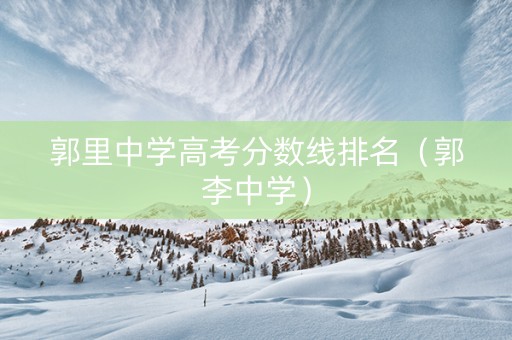 郭里中学高考分数线排名（郭李中学）