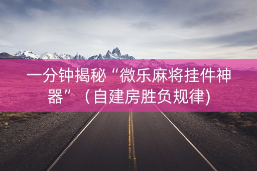 一分钟揭秘“微乐麻将挂件神器”（自建房胜负规律)