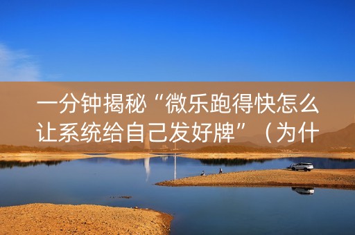 一分钟揭秘“微乐跑得快怎么让系统给自己发好牌”（为什么有人一直赢)