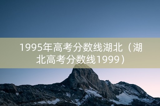 1995年高考分数线湖北（湖北高考分数线1999）