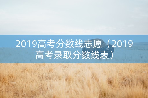 2019高考分数线志愿（2019高考录取分数线表）