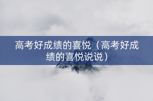 高考好成绩的喜悦（高考好成绩的喜悦说说）