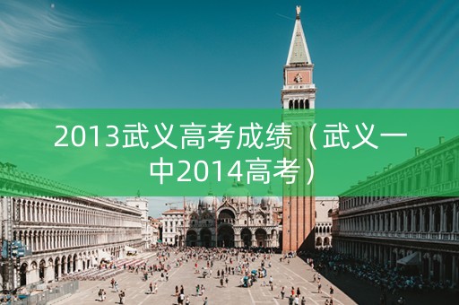 2013武义高考成绩（武义一中2014高考）