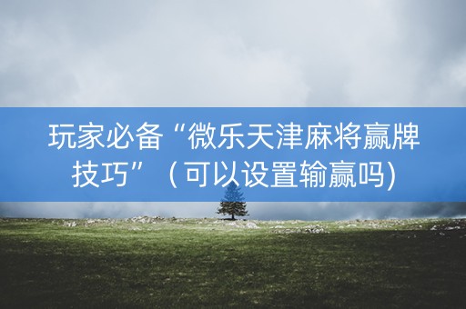 玩家必备“微乐天津麻将赢牌技巧”（可以设置输赢吗)