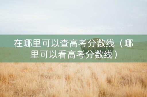 在哪里可以查高考分数线（哪里可以看高考分数线）