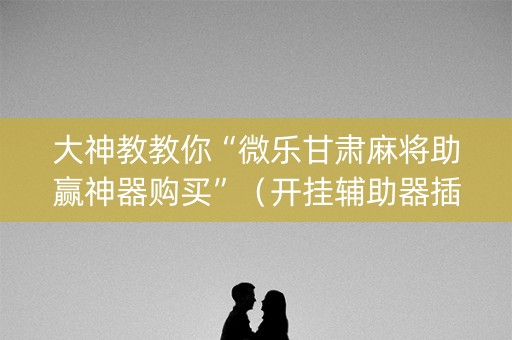 大神教教你“微乐甘肃麻将助赢神器购买”（开挂辅助器插件)