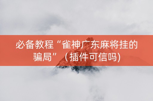 必备教程“雀神广东麻将挂的骗局”（插件可信吗)