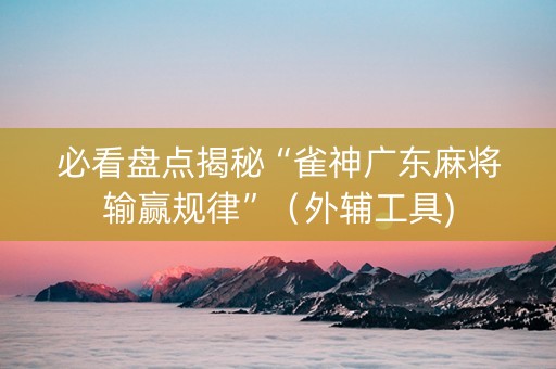 必看盘点揭秘“雀神广东麻将输赢规律”（外辅工具)