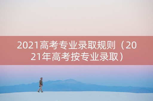 2021高考专业录取规则（2021年高考按专业录取）