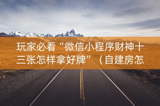 玩家必看“微信小程序财神十三张怎样拿好牌”（自建房怎么拿好牌)