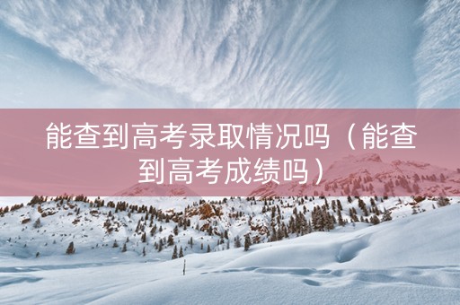 能查到高考录取情况吗（能查到高考成绩吗）