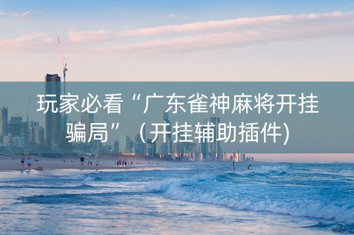 玩家必看“广东雀神麻将开挂骗局”（开挂辅助插件)