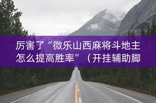 厉害了“微乐山西麻将斗地主怎么提高胜率”（开挂辅助脚本)