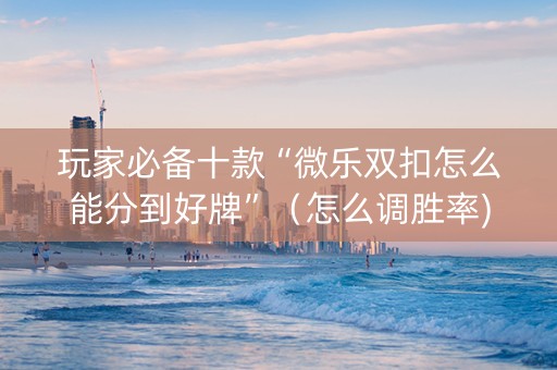 玩家必备十款“微乐双扣怎么能分到好牌”（怎么调胜率)