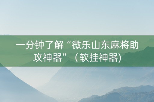 一分钟了解“微乐山东麻将助攻神器”（软挂神器)
