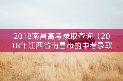 2018南昌高考录取查询（2018年江西省南昌市的中考录取分数线）