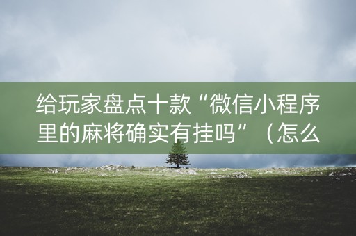 给玩家盘点十款“微信小程序里的麻将确实有挂吗”（怎么提高胜率)