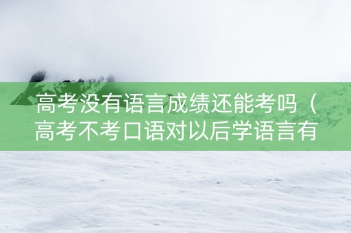 高考没有语言成绩还能考吗（高考不考口语对以后学语言有没有影响）