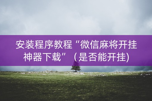 安装程序教程“微信麻将开挂神器下载”（是否能开挂)