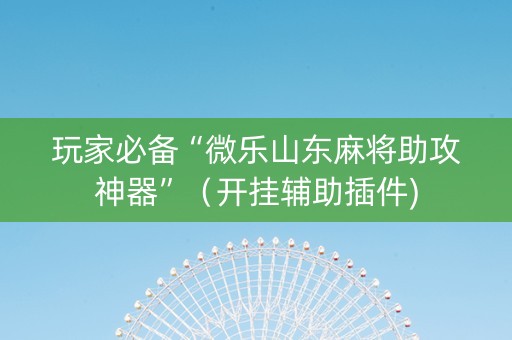 玩家必备“微乐山东麻将助攻神器”（开挂辅助插件)