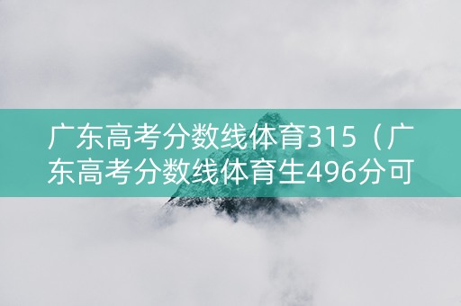 广东高考分数线体育315（广东高考分数线体育生496分可以上那些学校）