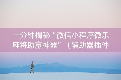 一分钟揭秘“微信小程序微乐麻将助赢神器”（辅助器插件)