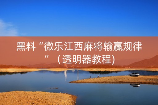 黑料“微乐江西麻将输赢规律”（透明器教程)