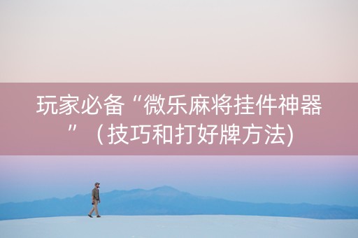玩家必备“微乐麻将挂件神器”（技巧和打好牌方法)