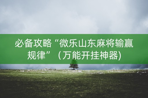 必备攻略“微乐山东麻将输赢规律”（万能开挂神器)