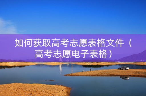 如何获取高考志愿表格文件（高考志愿电子表格）