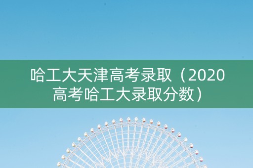 哈工大天津高考录取（2020高考哈工大录取分数）