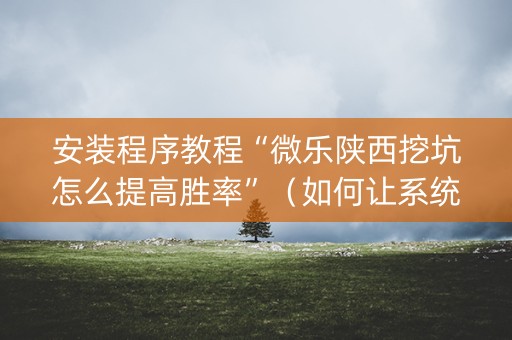 安装程序教程“微乐陕西挖坑怎么提高胜率”（如何让系统发好牌)