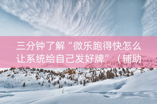 三分钟了解“微乐跑得快怎么让系统给自己发好牌”（辅助器下载)